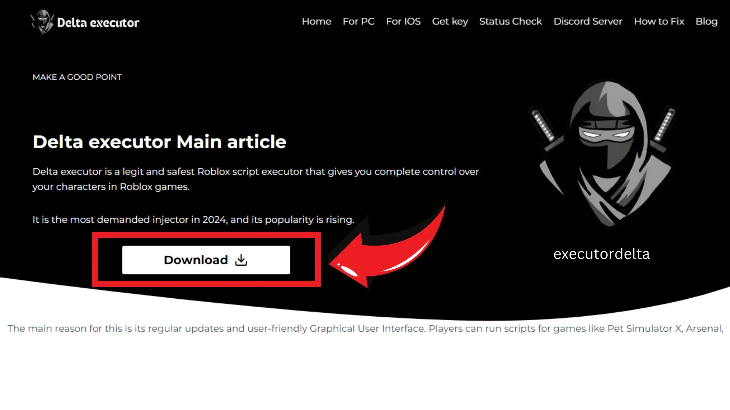 How to Download and Install Delta Executor on PC Using Android Emulator: Step-by-Step Guide (December 2025) 18 executordelta.com main page screenshot image