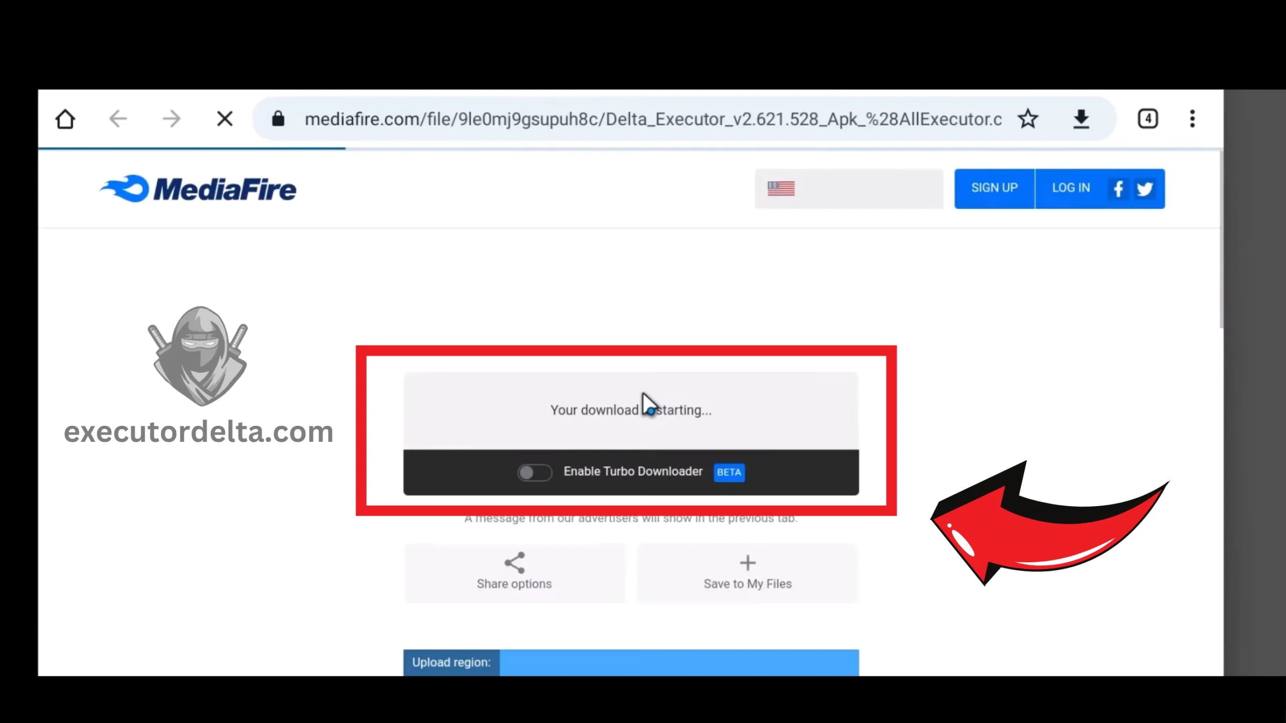 How to Download and Install Delta Executor on PC Using Android Emulator: Step-by-Step Guide (December 2025) 22 mediafire download starting screenshot image