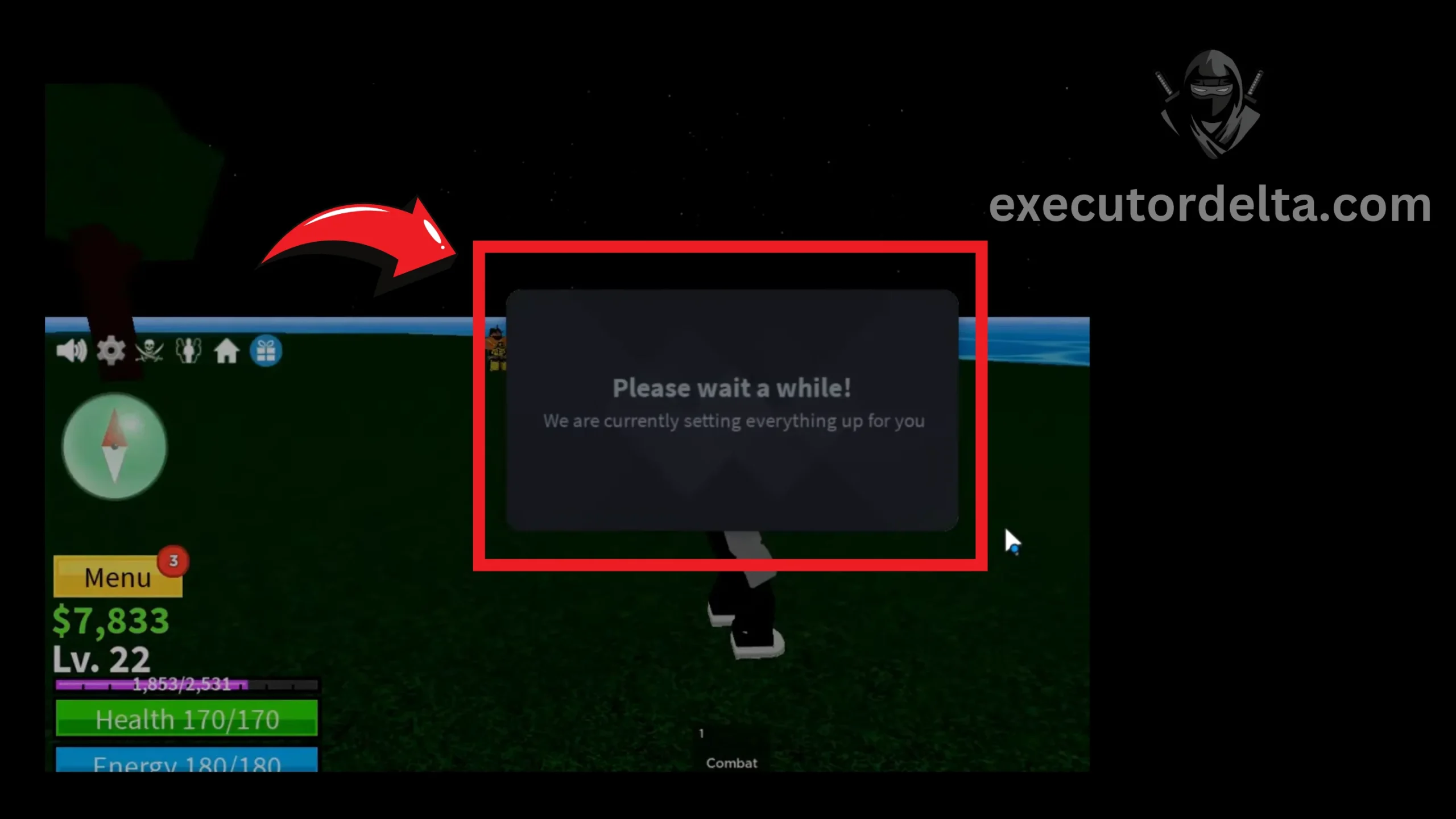 How to Download and Install Delta Executor on PC Using Android Emulator: Step-by-Step Guide (December 2025) 32 wait for a while pop up window for Delta executor screenshot image