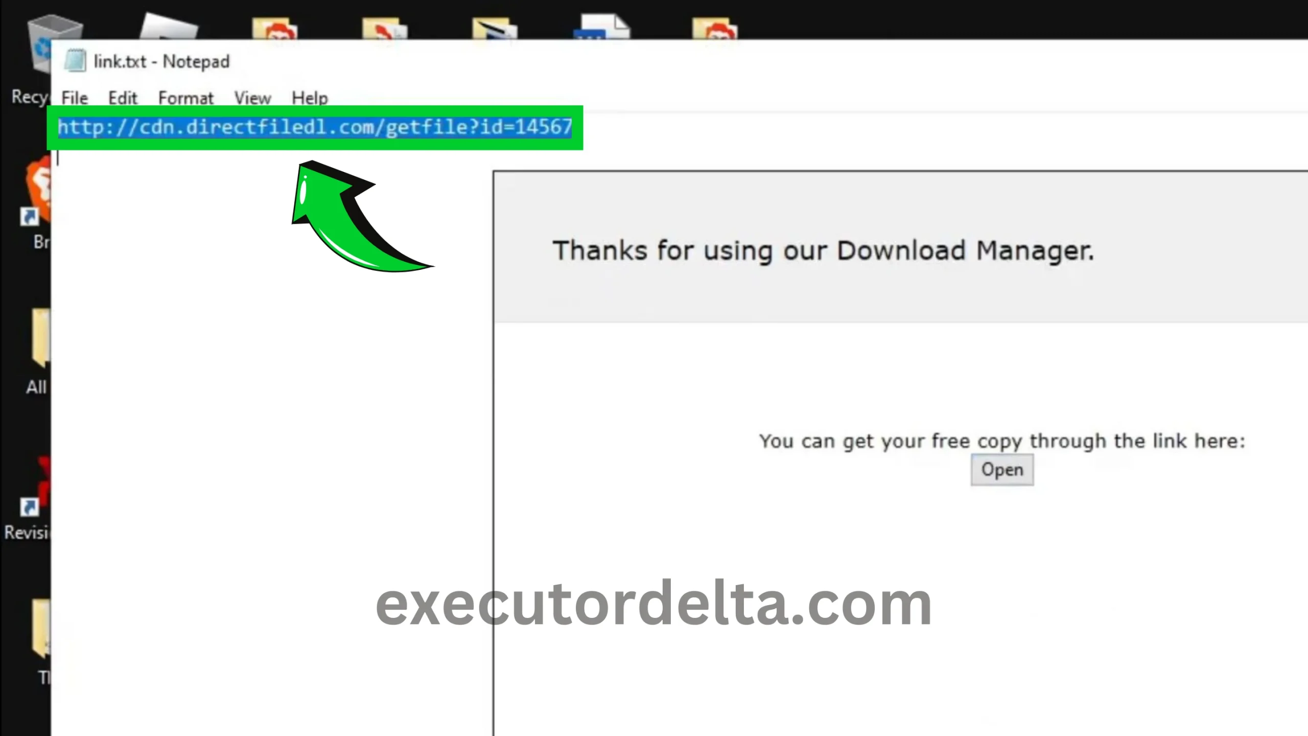 notepad window to copy the .txt file screenshot image