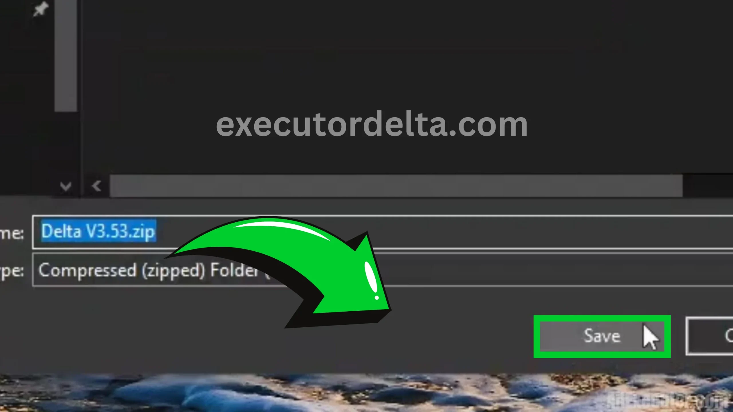 pop up window to save Delta executor screenshot image