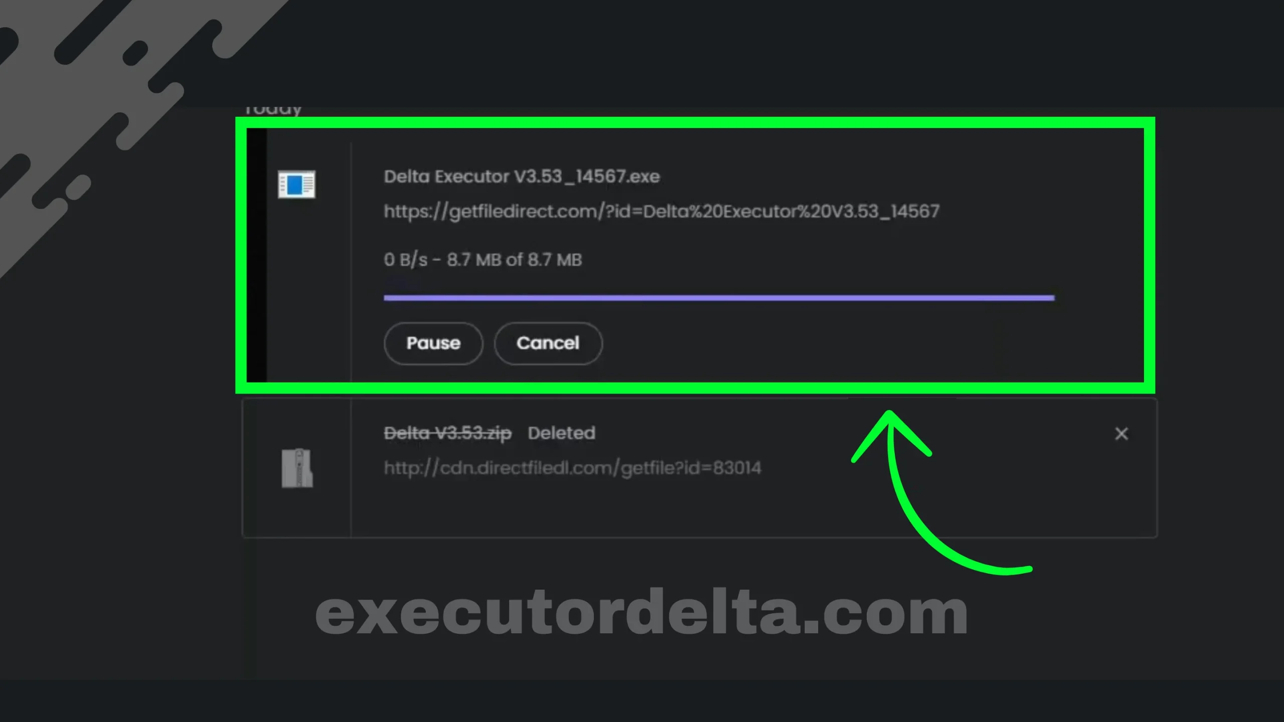 Delta executor file downloading screenshot image