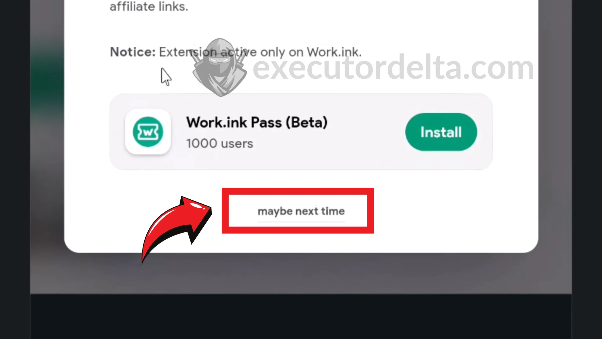 steps to get delta key on work.ink screenshot image